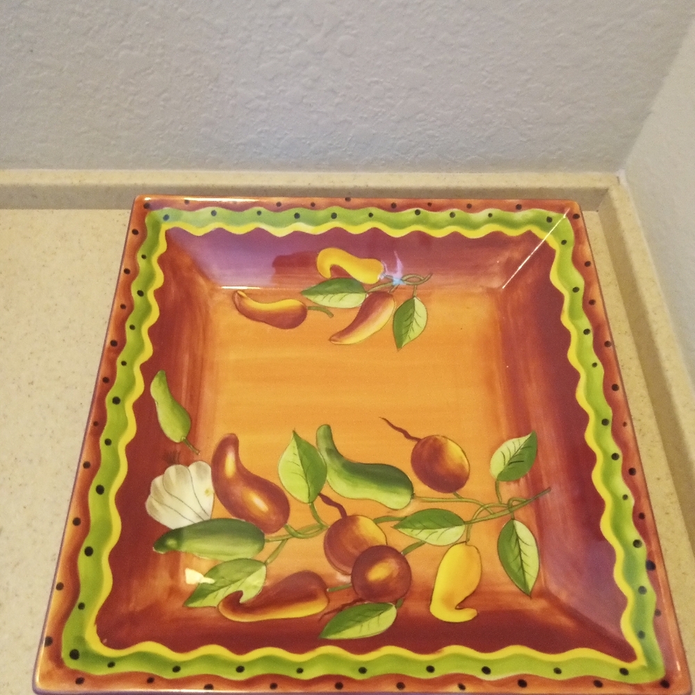 Laurie Gates Large Square Serving Platter.